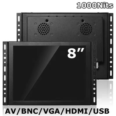 8 pollici Open Frame 1000Nits Resistive / Capacitive Industrial Touch Screen Con Risoluzione 1024x768