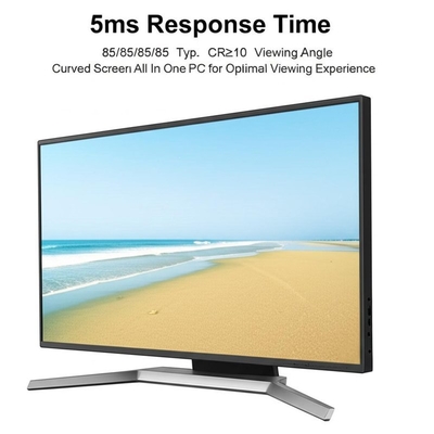 Tempo di risposta di 5 ms e 85/85/85/85 Tipo CR≥10 angolo di visione schermo curvo tutto in un PC per un'esperienza di visione ottimale